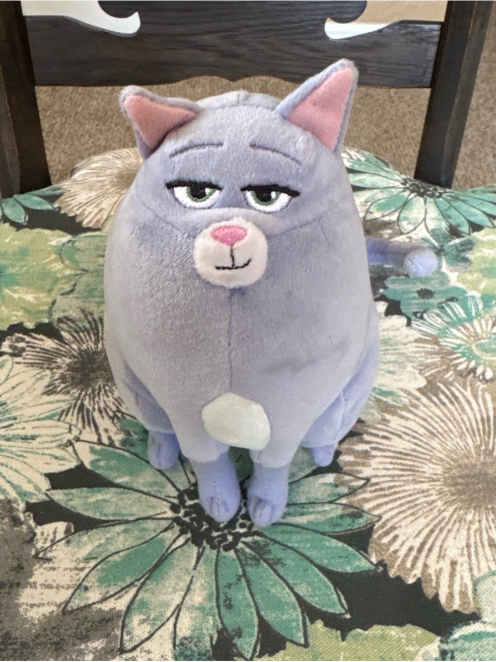 Ty Plush Cat Toy in Gray with Pink Accents